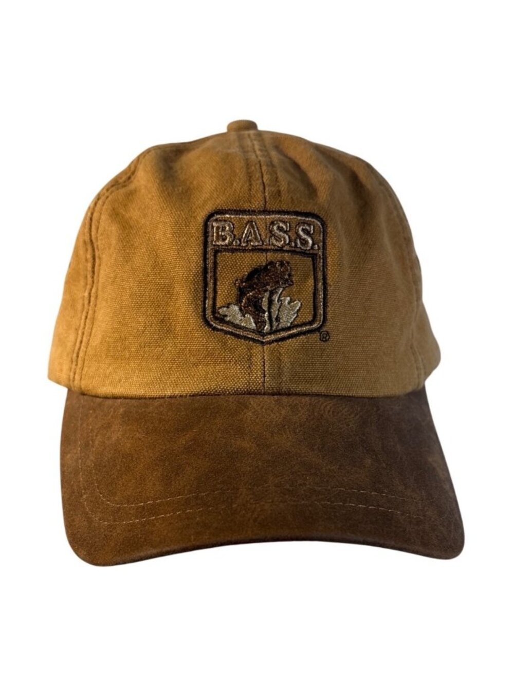 Vintage B.A.S.S. Hat Brown Cotton Adjustable Cap Embroidered Fishing Hong Kong